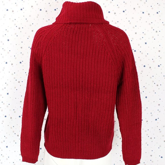 Raglan Long Sleeve Turtle Neck Knit Sweater - Picture 4 of 7